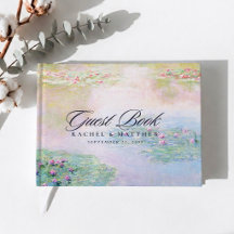 Claude Monet Water Lilies Wedding Guest Book