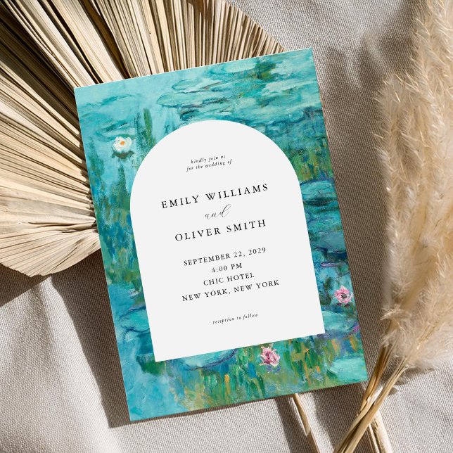 Claude Monet Water Lilies Wedding Invitation (Creator Uploaded)