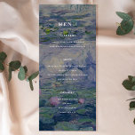 Claude Monet Water Lilies Wedding Menu<br><div class="desc">Modern wedding menu with minimalist typography and Claude Monet Water Lilies painting background.</div>