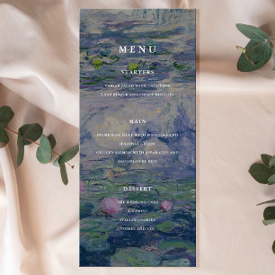 Claude Monet Water Lilies Wedding Menu