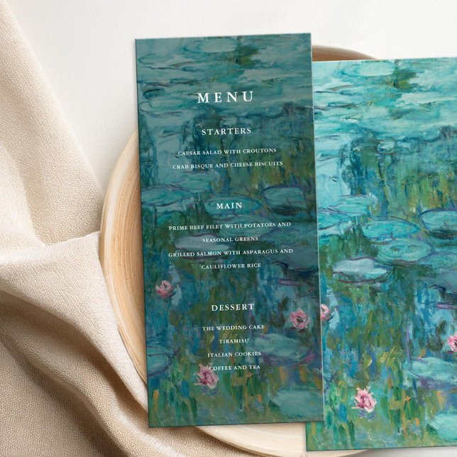 Claude Monet Water Lilies Wedding Menu (Creator Uploaded)