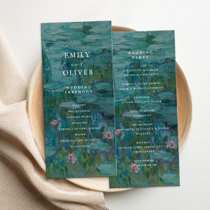 Claude Monet Water Lilies Wedding Program
