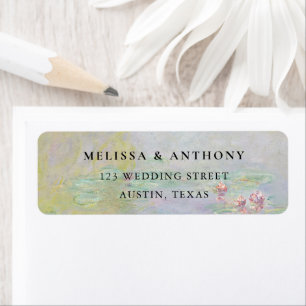 Claude Monet Water Lilies Wedding Return Address