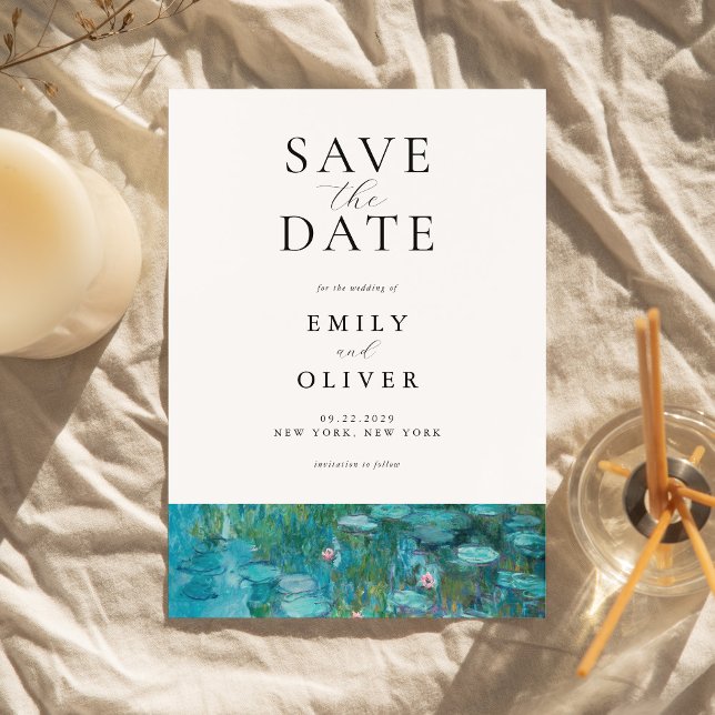Claude Monet Water Lilies Wedding Save The Date (Creator Uploaded)