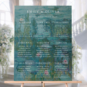 Claude Monet Water Lilies Wedding Seating Chart