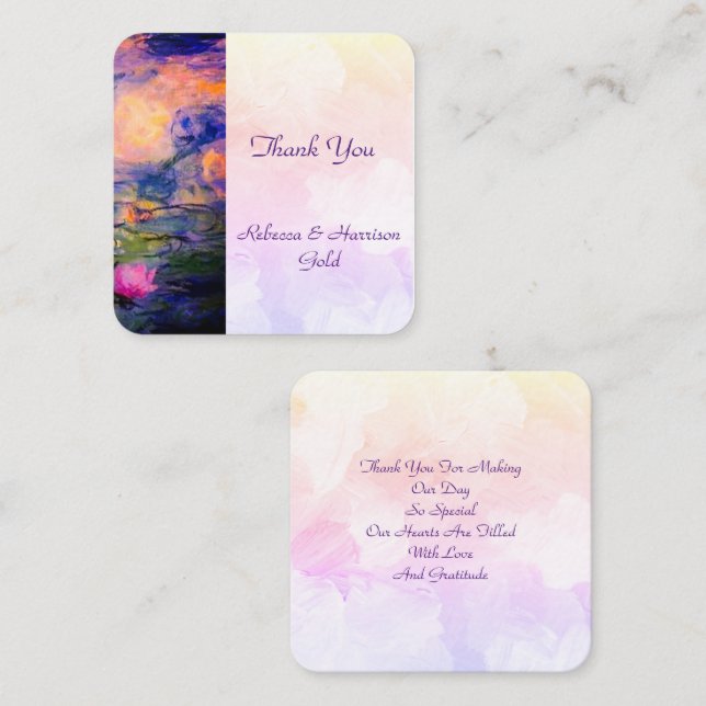 Claude Monet Water lilies Wedding Thank You Card (Front/Back)