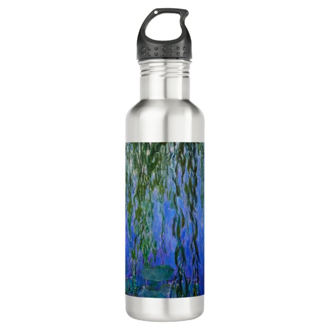 Claude Monet - Water Lilies with weeping willow 710 Ml Water Bottle (Front)