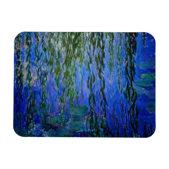 Claude Monet - Water Lilies with weeping willow Magnet (Horizontal)