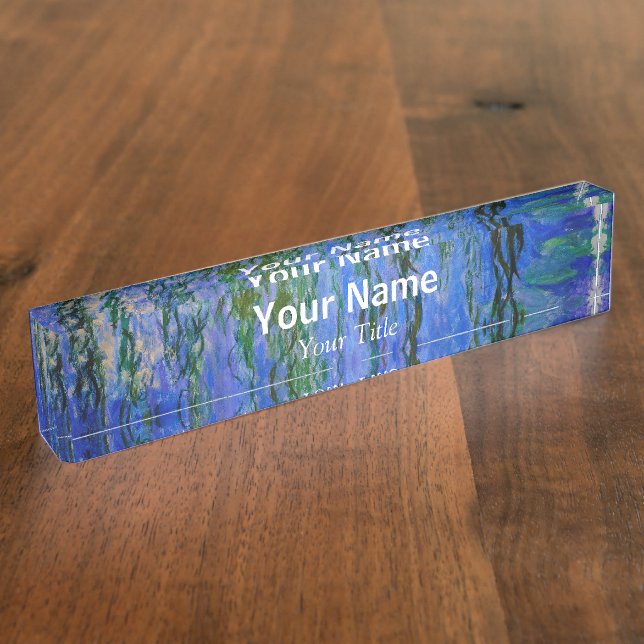 Claude Monet - Water Lilies with weeping willow Nameplate (Side)
