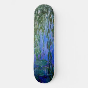 Claude Monet - Water Lilies with weeping willow Skateboard