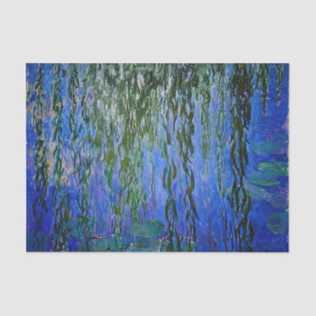 Claude Monet - Water Lilies with weeping willow Tissue Paper (Front)
