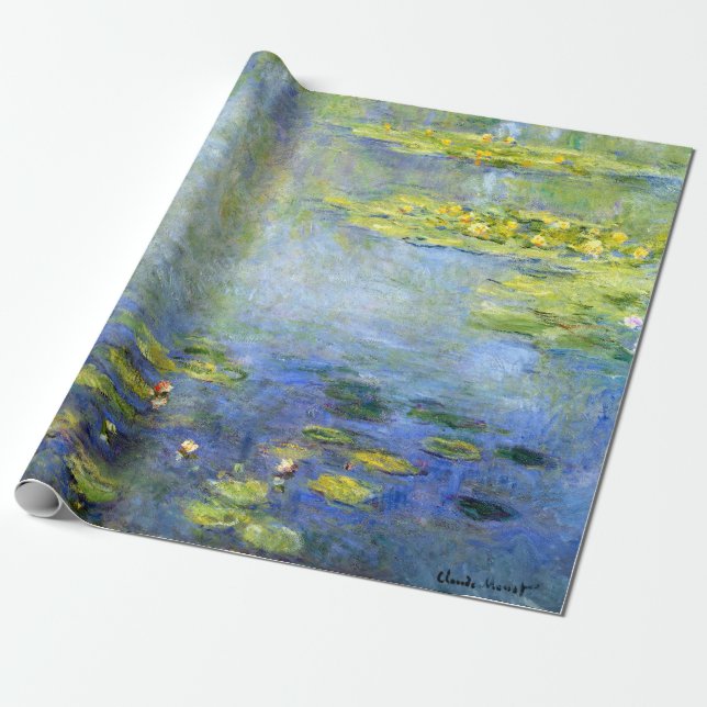 Claude Monet Water Lilies Wrapping Paper (Unrolled)
