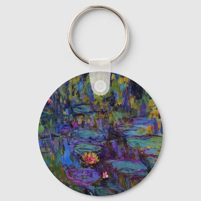Claude Monet Water Lillies 1917 Key Ring (Front)
