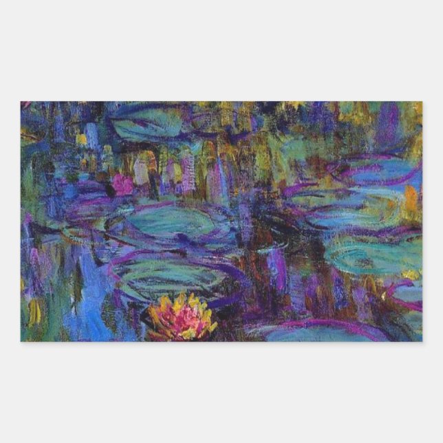 Claude Monet Water Lillies 1917 Rectangular Sticker (Front)