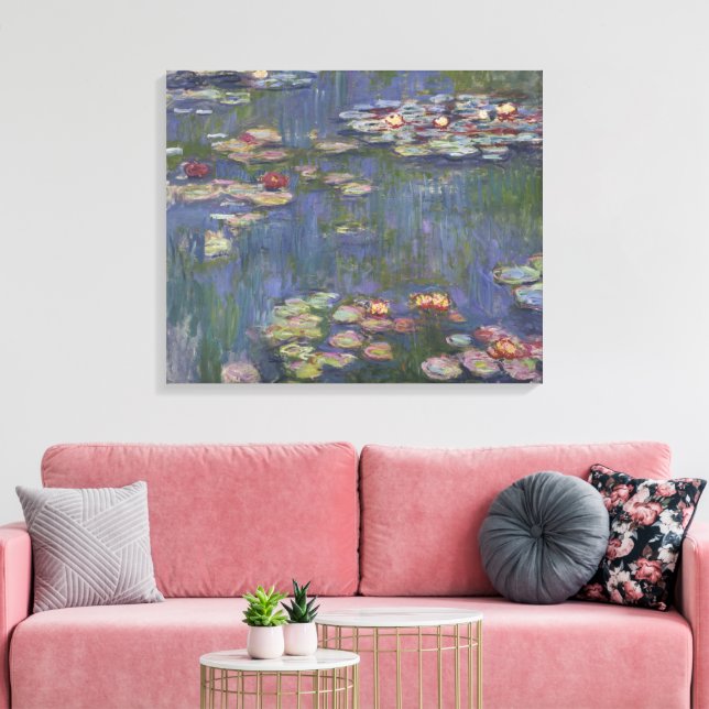 Claude Monet Water Lillies Canvas Print (Insitu(LivingRoom))