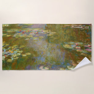 Claude Monet - Water Lily Pond 1917 Beach Towel