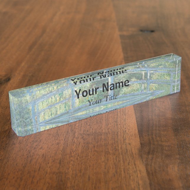 Claude Monet - Water Lily pond, Green Harmony Nameplate (Side)