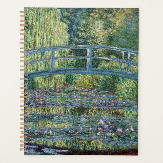 Claude Monet - Water Lily pond, Green Harmony Planner (Front)