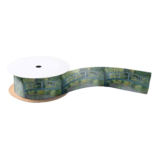 Claude Monet - Water Lily pond, Green Harmony Satin Ribbon (Spool)