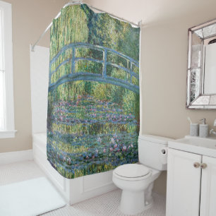 Claude Monet - Water Lily pond, Green Harmony Shower Curtain