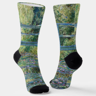 Claude Monet - Water Lily pond, Green Harmony Socks