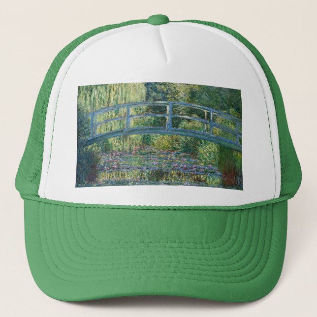 Claude Monet - Water Lily pond, Green Harmony Trucker Hat (Front)