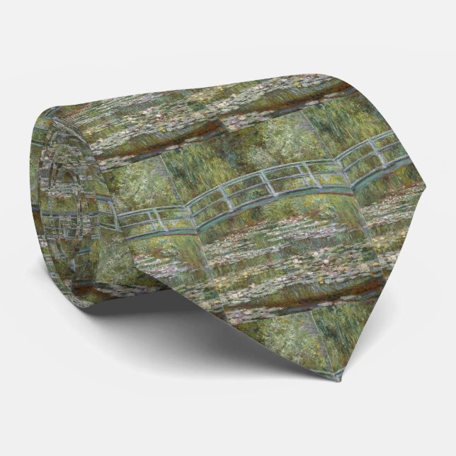 Claude Monet Water Lily Pond (Japanese Footbridge) Tie (Rolled)
