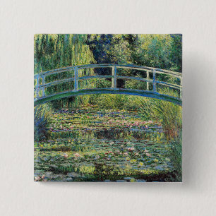 Claude Monet - Water Lily Pond & Japanesese Bridge 15 Cm Square Badge