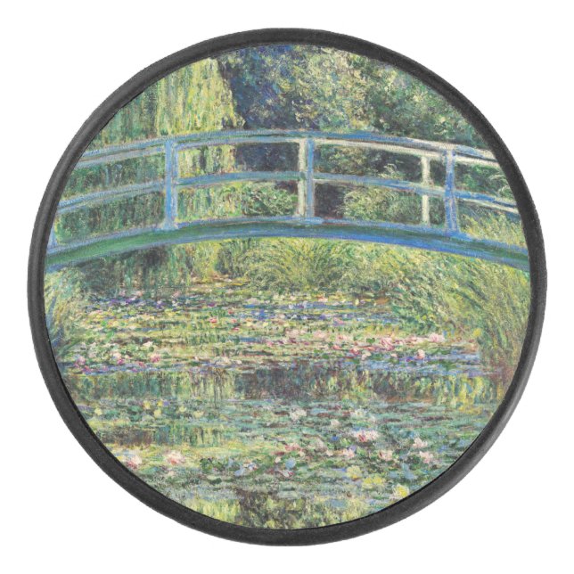 Claude Monet - Water Lily Pond & Japanesese Bridge Hockey Puck (Front)