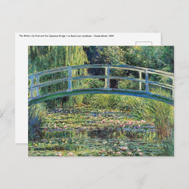 Claude Monet - Water Lily Pond & Japanesese Bridge Postcard (Front/Back)