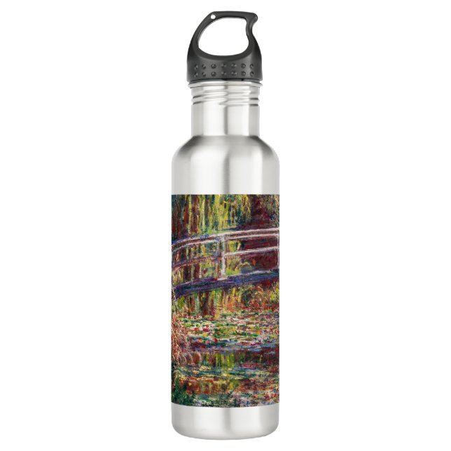 Claude Monet - Water Lily pond, Pink Harmony 710 Ml Water Bottle (Front)