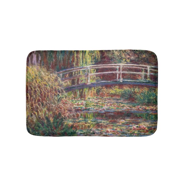 Claude Monet - Water Lily pond, Pink Harmony Bath Mat (Front)