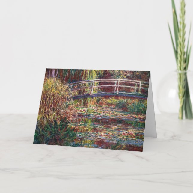 Claude Monet - Water Lily pond, Pink Harmony Card (Front)