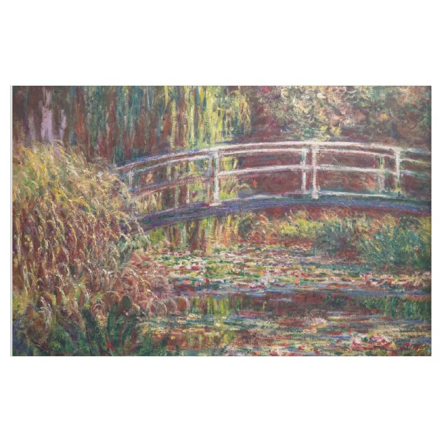 Claude Monet - Water Lily pond, Pink Harmony Fabric (Yard)
