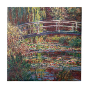Claude Monet - Water Lily pond, Pink Harmony Tile