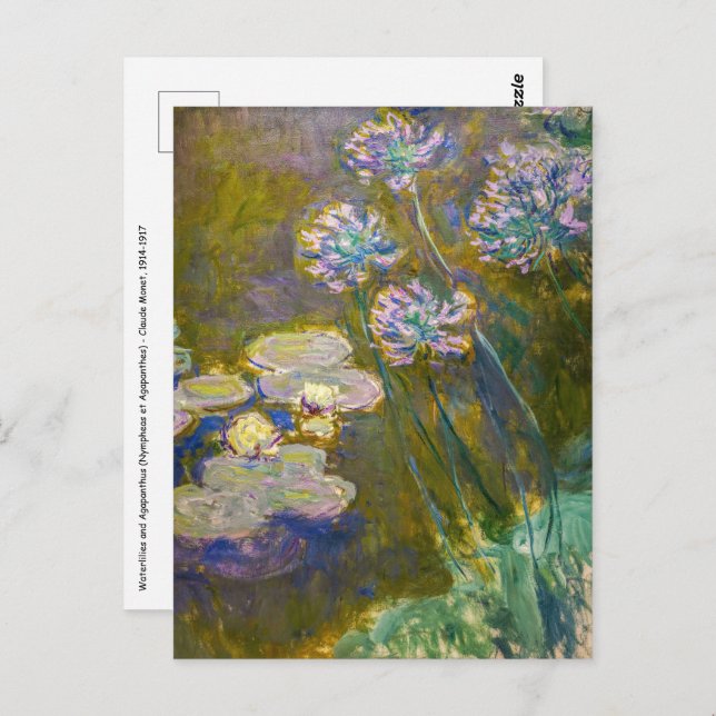 Claude Monet - Waterlilies and Agapanthus Postcard (Front/Back)