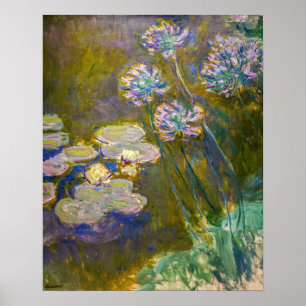 Claude Monet - Waterlilies and Agapanthus Poster