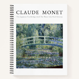 Claude Monet,  waterlilies  and Japanese Bridge  Notebook