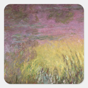 Claude Monet   Waterlilies at Sunset Square Sticker