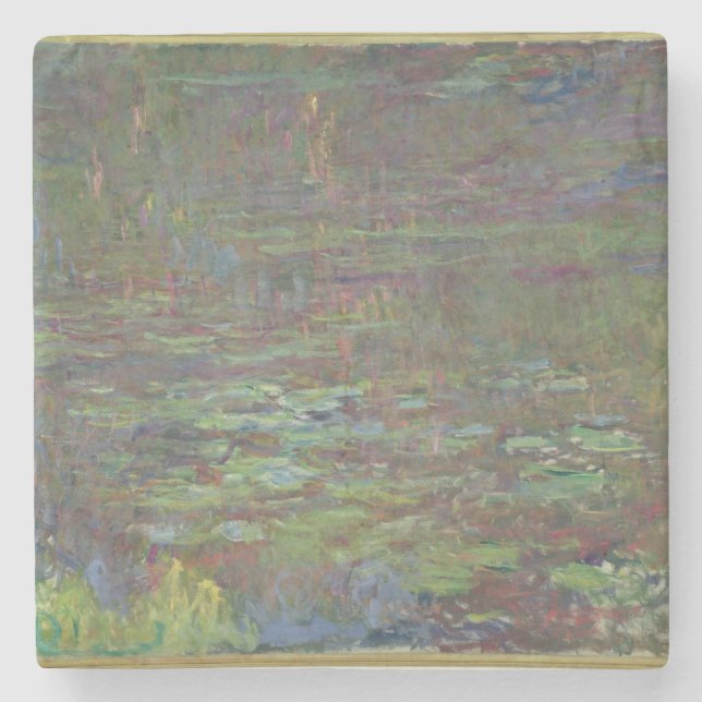 Claude Monet | Waterlilies at Sunset Stone Coaster (Front)