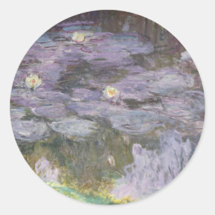 Claude Monet   Waterlilies Classic Round Sticker