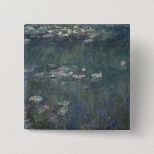Claude Monet   Waterlilies: Green Reflections 15 Cm Square Badge
