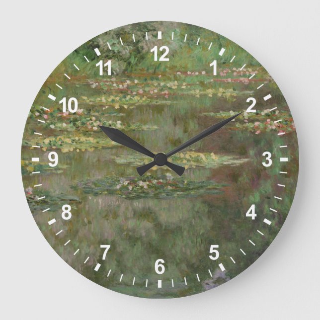 Claude Monet | Waterlilies or The Water Lily Pond  Large Clock (Front)