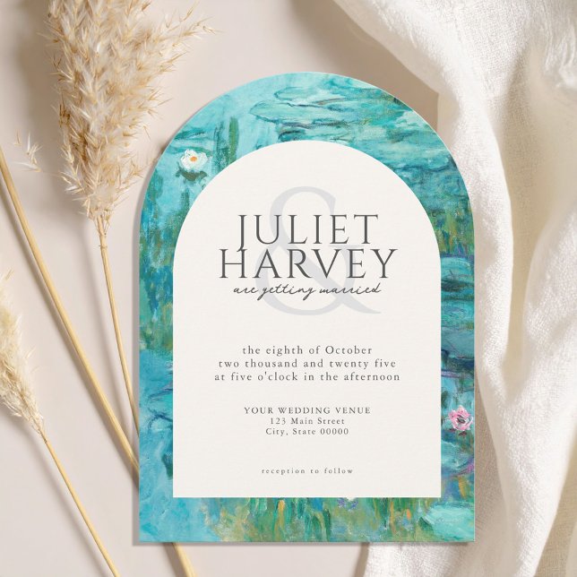Claude Monet Waterlilies Wedding Invitation (Creator Uploaded)