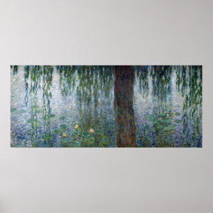 Claude Monet Waterlilies Weeping Willows left Poster