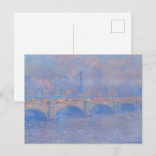 Claude Monet Waterloo Bridge Sunlight Art Print Postcard