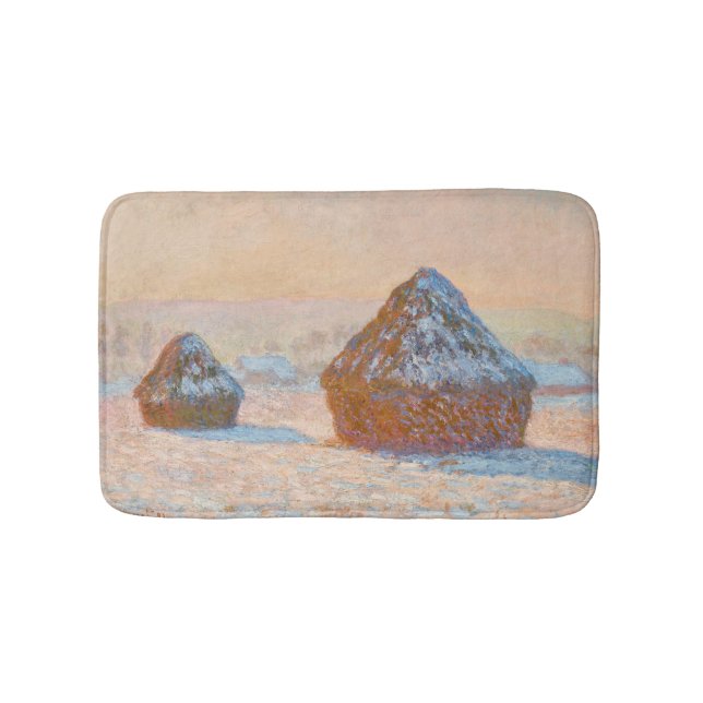 Claude Monet - Wheatstacks, Snow Effect, Morning Bath Mat (Front)