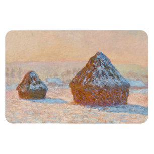 Claude Monet - Wheatstacks, Snow Effect, Morning Magnet