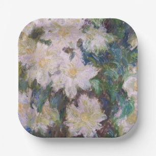 Claude Monet - White Clematis Paper Plate