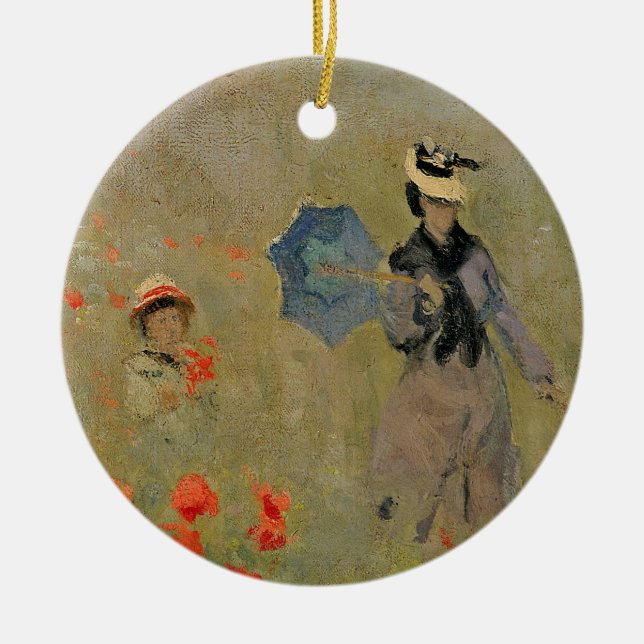 Claude Monet | Wild Poppies, near Argenteuil Ceramic Tree Decoration (Front)